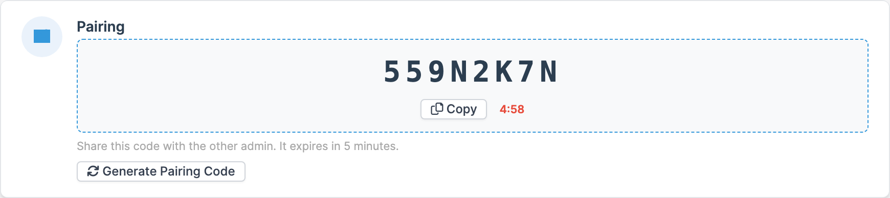 Pairing code